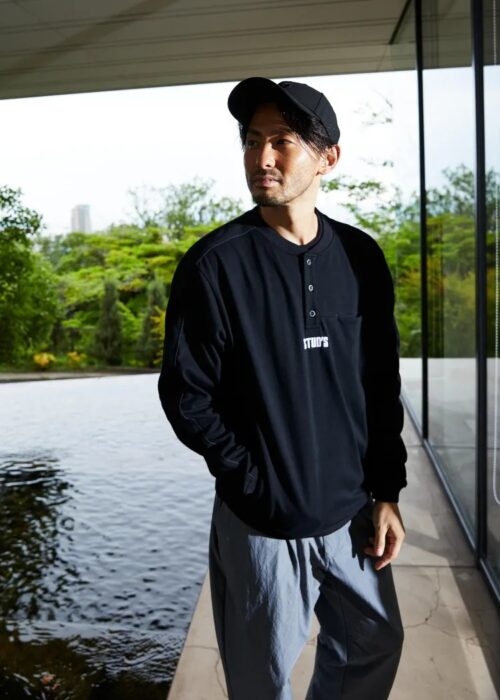 裏ドライメッシュヘンリーネックTシャツ S2564