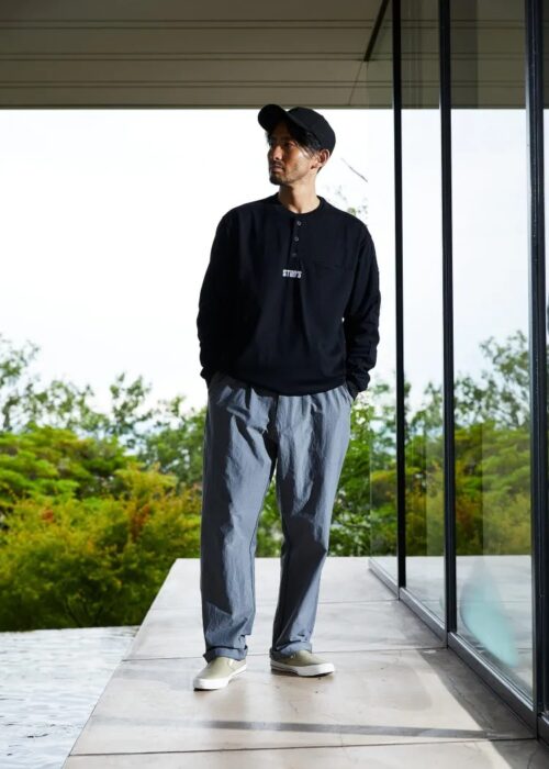 裏ドライメッシュヘンリーネックTシャツ S2564